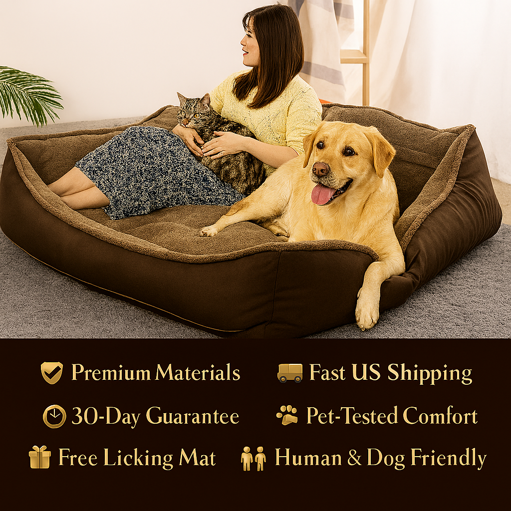 LuxeBond™ Oversized Pet Bed — For You & Your Dog